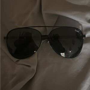 Quay Black Aviator Sunglasses